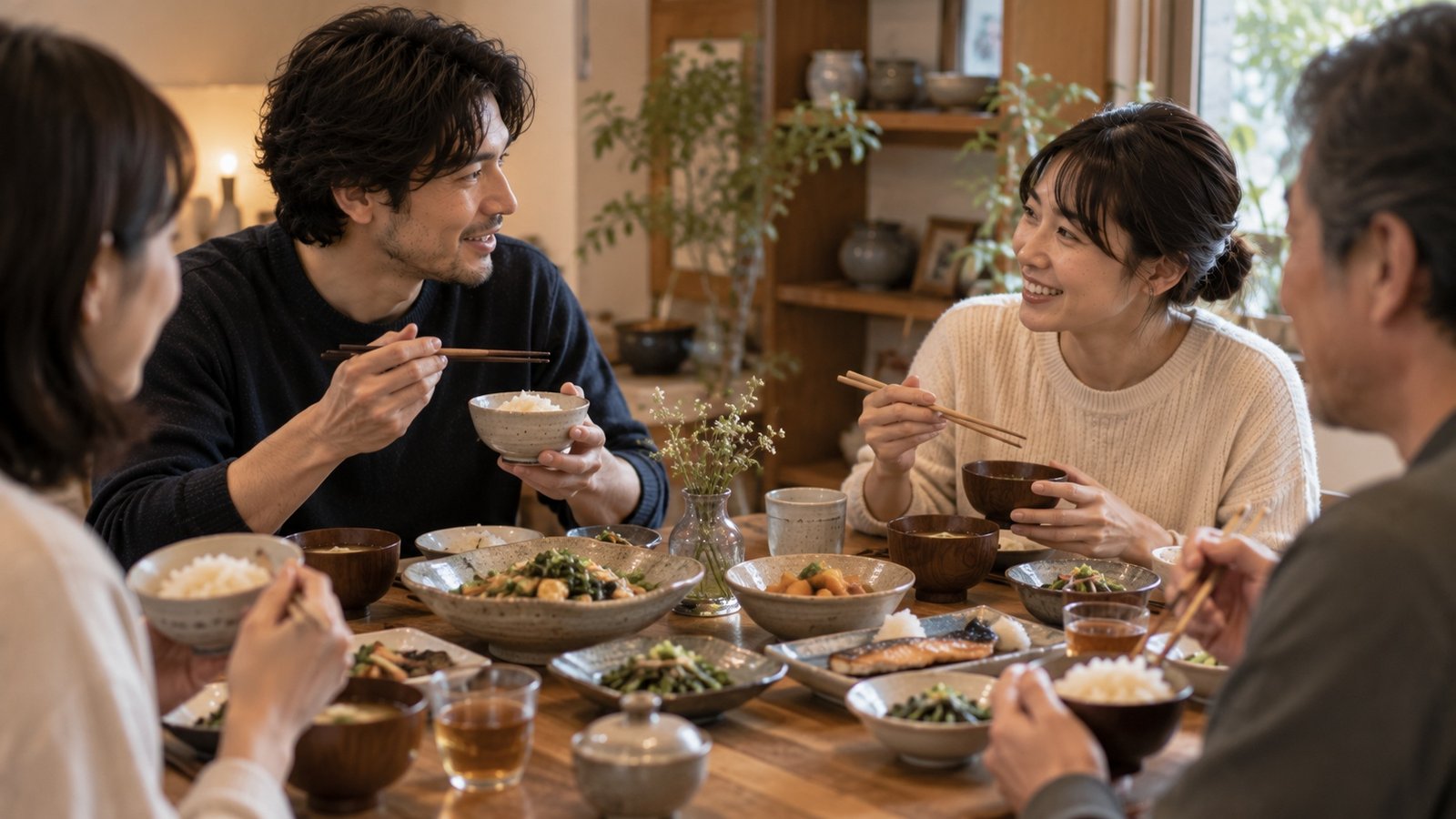 An ordinary shared Japanese meal