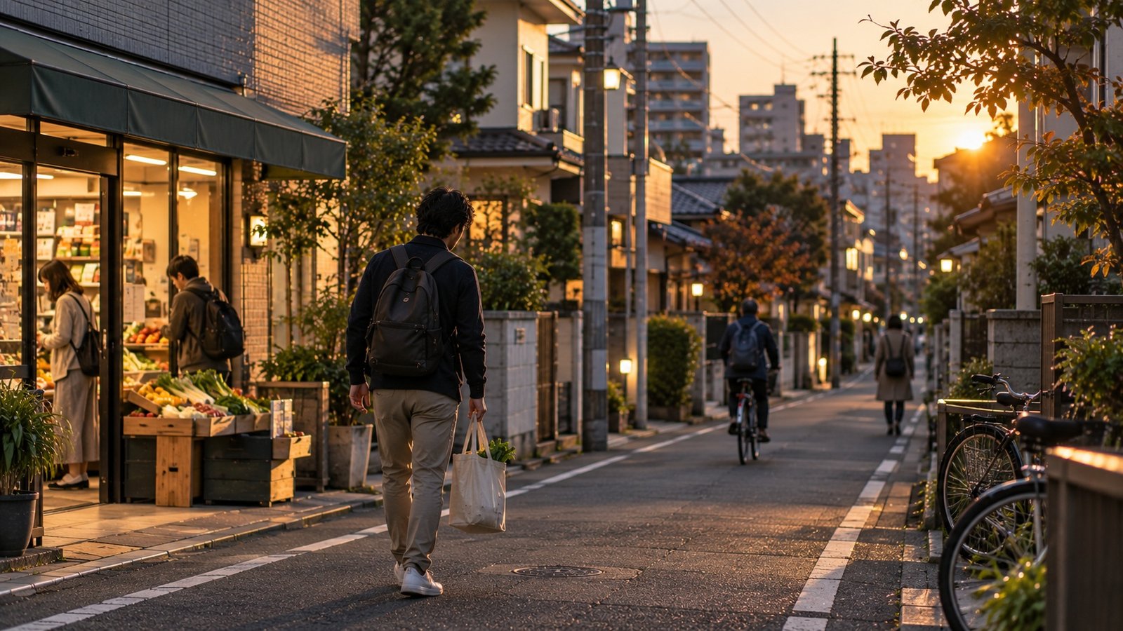 Ordinary small actions connecting through a Japanese day