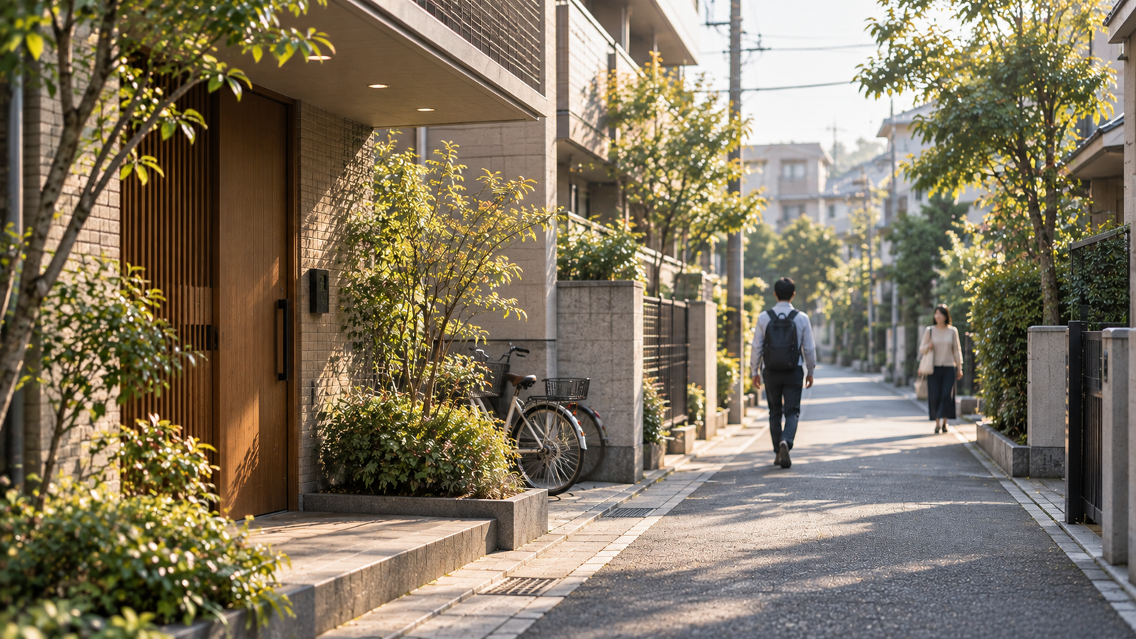 Morning greeting in a quiet Japanese neighbourhood