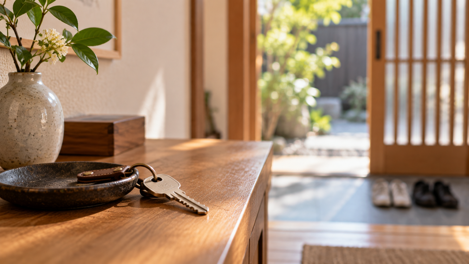 House key in a Japanese entryway