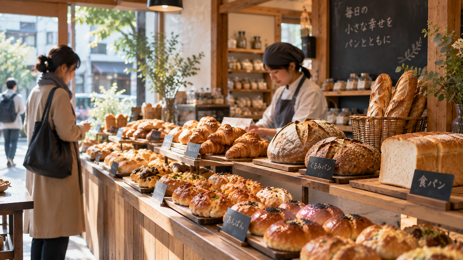 Bread trays in a neighbourhood Japanese bakery