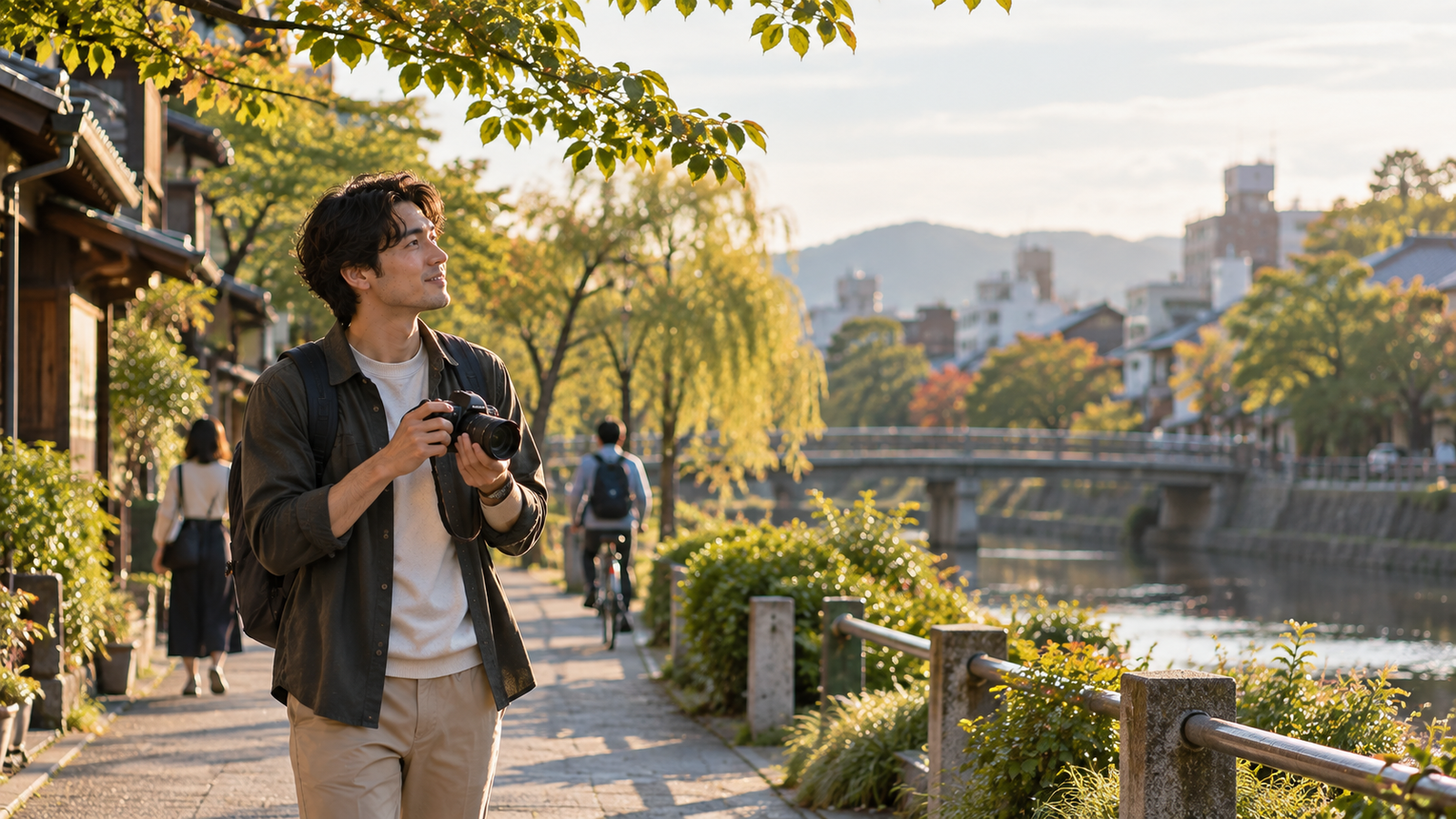 Adult enjoying photography as a weekend hobby in Japan